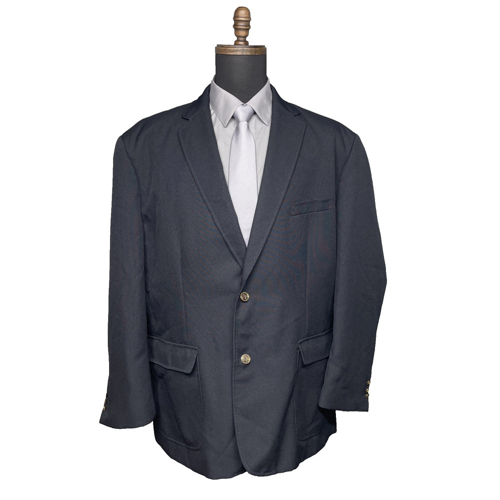 Neil Allyn Mens 52RX Navy Blazer Career Apparel 2 Btn Sport Coat Uniform Jacket